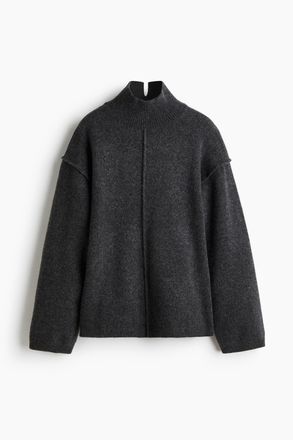 H&M Turtleneckpullover mit Nahtdetails - Dunkelgraumeliert