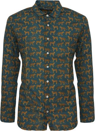MC2 Saint Barth Slim Fit Poplin Shirt - Heren - Casual Overhemden - Blauw - 2XL - Katoen - Overhemden
