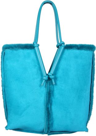 Bottega Veneta Womens Tote Bag Bolster Blue Sherling Shoulder