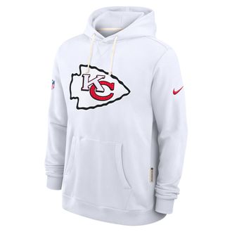Nike Kansas City Chiefs Initial Home Sideline Nike Mens Dri-FIT NFL Pullover Hoodie in White | 03AZ10A7G-A0M