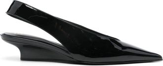 Toteme 35mm The Wedge-Heel slingback pumps - women - Sheepskin/Calf Leather/Patent Calf Leather - 39 - Black