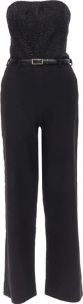 Jason Wu 2014 Runway black bead embellished boned corset belted jumpsuit US2 XS