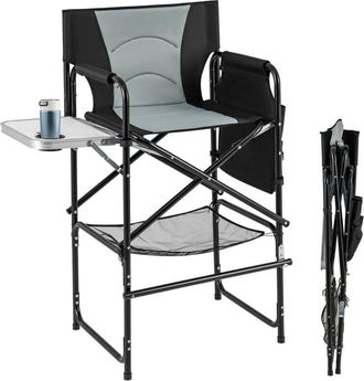 Costway 116 cm Tall Directors Chair Folding Makeup Artist Chair w/Footrest