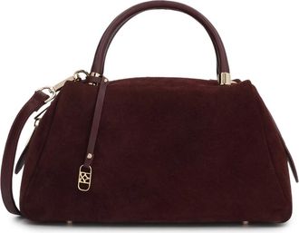 Kazar bordeauxrode su&egrave;de tas met hangertje - Dames - Handtassen - Bruin - ONE Size - Su&egrave;de - Tassen