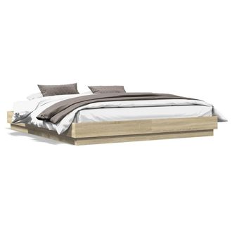 Berkfield Home Bed Frame without Mattress Sonoma Oak 180x200 cm Super King in Light Tan