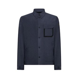 Roberto Ricci Design Membranen werkjas met knopen en tapes - Heren - Zomerjassen - Blauw - L - Jassen
