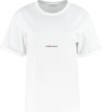 Saint Laurent T-Shirt - Dames - T-shirts - Wit - M - Katoen - Tops