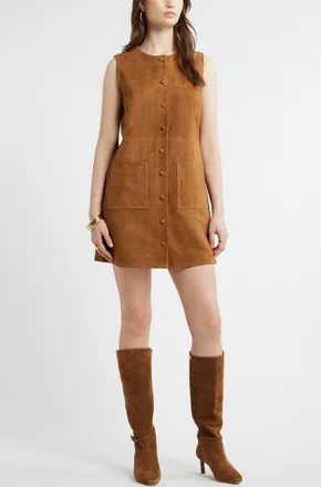 Treasure & Bond Suede Sheath Dress in Tan at Nordstrom, Size Xx-Large