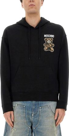 Moschino Black Logo Regular Hoodies