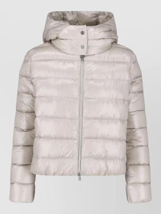 Herno hooded coat drawstring detail puffer design
