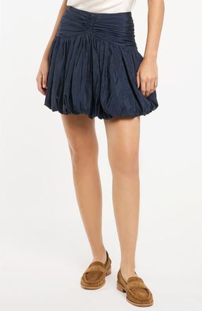 Cinq &agrave; Sept Kaldi Bubble Hem Miniskirt in Navy at Nordstrom, Size 00