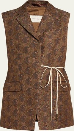 Dries Van Noten Swirl Jacquard Wrap Vest