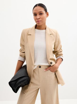 Contemporaine Womens Lyocell-linen relaxed fit Blazer Jacket