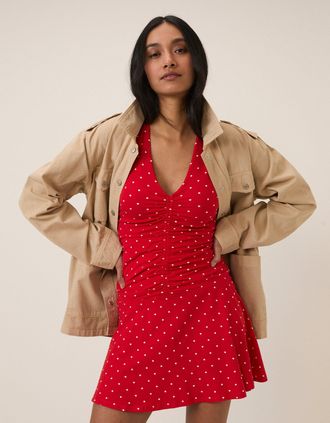 Nobody's Child Red Polka Dot Harley Jersey Mini Dress