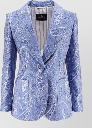 Etro silk blend blazer single breasted paisley