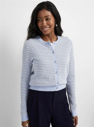Contemporaine Womens Scale texture fine-knit Cardigan Sweater