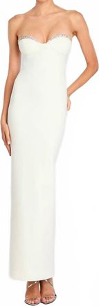 Retrof&ecirc;te Embellished Jessalyn Dress In White/ Silver
