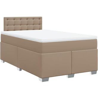vidaXL Vidaxl - Box Spring Bed with Mattress Cappuccino 120x190 cm Faux Leather