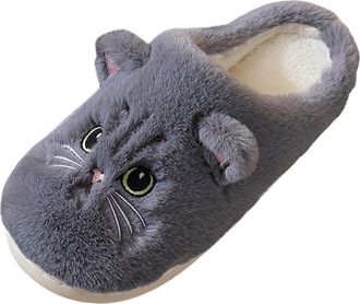 Generic Womens Warm Winter Slippers, Plush Lined, Felt Slippers, Memory Foam House Slippers with Soft Sole, Comfortable, Non-Slip Cotton Shoes, Winter Slipper