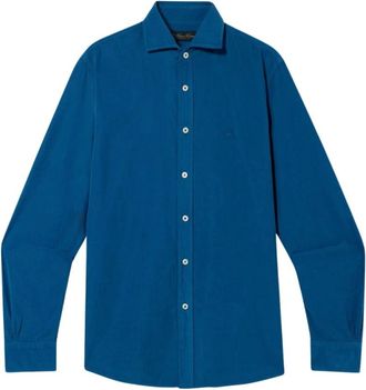 Brooks Brothers Slim Fit Overhemd met Spreidkraag - Heren - Casual Overhemden - Blauw - 2XL - Katoen - Overhemden