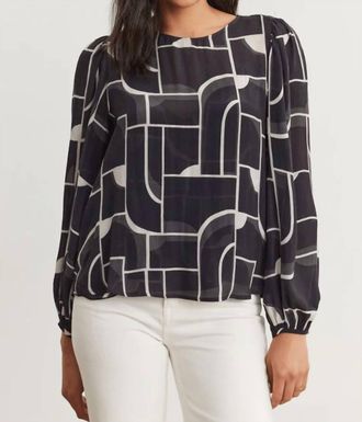 Velvet Desta Bauhaus Print Blouse In Multi