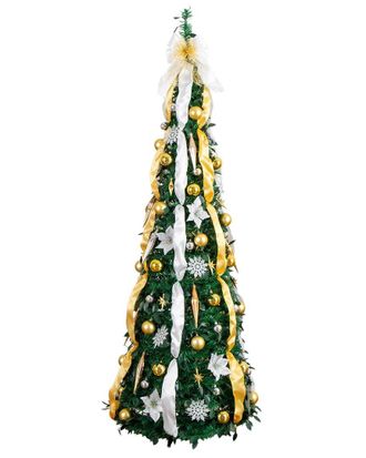 Nearly Natural 6Ft. Pre-Lit Artificial Pop Up Christmas Tree
