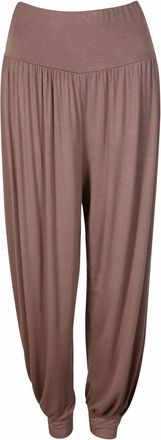 Crazy Girls Womens Hareem Trouser Ladies Plain Baggy Harem Ali Baba Casual Pants, Mocha - Plain, 2XL (UK 20-22)