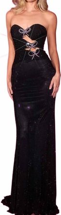 Portia & Scarlett Bow-Detail Prom Dress In Black