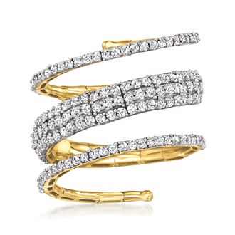 Ross-Simons Diamond Swirl Flexible Wrap Ring in 14kt Yellow Gold