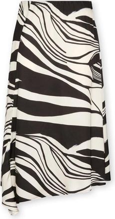 Elena Miro Geprinte viscose rok - Dames - Midirokken - Zwart - M - Rokken