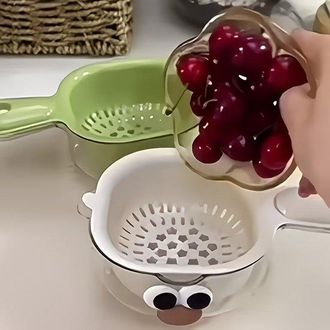 OEM Juego De 4 Cuencos Creativos De Colores Llamativos Para Lavar Y Filtrar Frutas, Con Asa Para Lavar Verduras