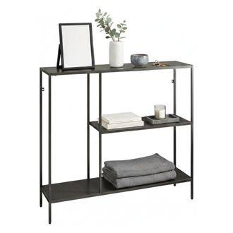 Dmora Consola Lime, Mesa Multiusos, Gabinete De Soporte, Escritorio De Pasillo, 80x30 H80 Cm, Pizarra - Dmora