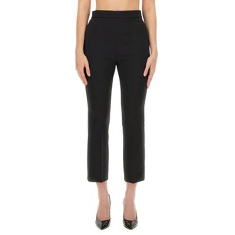 Max Mara Cropped Broeken - Dames - Vrijetijds broeken - Zwart - XS - Polyester - Broeken