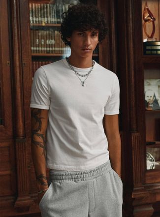 Djab Mens Monochrome ringer T-shirt Retro fit