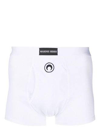 Marine Serre Boxer con ricamo - Bianco