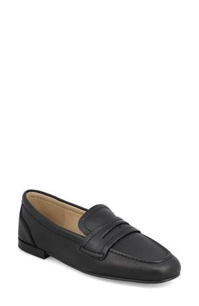 Mia Bahar Penny Loafer in Black Calf at Nordstrom, Size 6.5