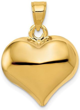 Diamond2Deal 14k Yellow Gold Polished 3-D Puffed Heart Pendant