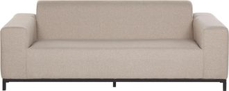 Beliani Sof&aacute; 3 Plazas De Poli&eacute;ster Beige Arena Negro Patas Metal Interior Exterior Rovigo