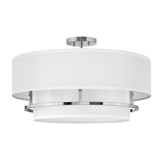 Netlighting Graham 4 Light Cylindrical Ceiling Light Polished Nickel in White