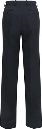 Tom Ford Womens Wide-Leg Pleated Black Merino Wool Ovis Aries Pant Trousers