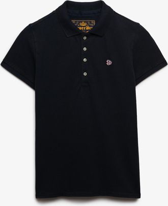 Superdry Poloshirt SUPERDRY HERITAGE SLIM FIT POLO, Damen, Gr. XL, eclipse navy, Single Jersey, Obermaterial: 97% Baumwolle, 3% Elasthan, unifarben, skinny fit