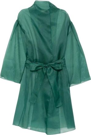 Antonelli Gustav Sheer Belted Jacket - Blouses & Shirts - Mujer - Verde - S