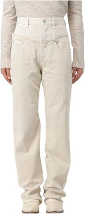Isabel Marant Straight Fit Jeans, female, Beige, M, High-Waisted Corduroy Jeans