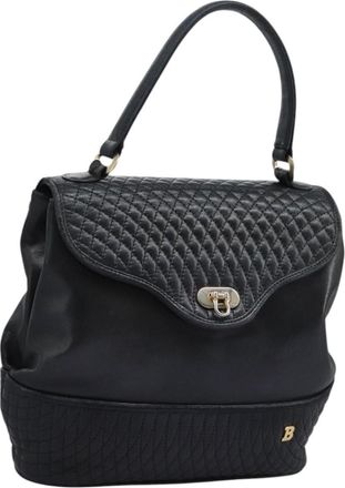 Bally Vintage Handbag Quilted Leather Leather Handbag (Pre-Owned)