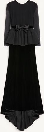 Valentino Long Dress In Sabl&eacute; Velvet Wo