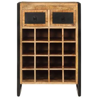 Berkfield Home Wine Rack for 16 Bottles Solid Wood Mango in Brown