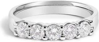House of Brilliance 14K Gold 3/4 Ctw Diamond 5 Stone Band Ring in White Gold at Nordstrom, Size 8.5