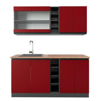 Vicco Cocina Vers&aacute;til R-line, Rojo/antracita, 160 Cm, Et Roble