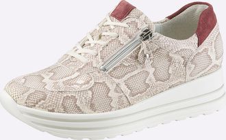Waldl&auml;ufer Sneaker WALDL&Auml;UFER, Damen, Gr. 4,5, elfenbein, bedruckt, Nubukleder, Veloursleder, Schuhe Sneaker