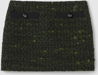 Gucci Wool Bouclé Skirt, Green, Ready-to-wear